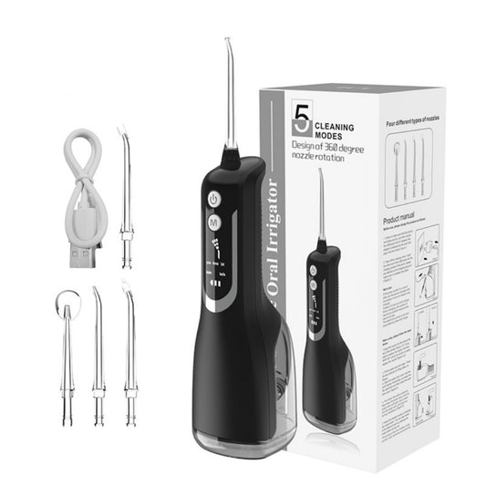 JOPESO Water Flosser Cordless Teeth Cleaner Professional 330ML Tank 5 DIY Modes Water Flosser for Oral Care IPX7 Waterproof with 4 Nozzle 2200mAh Battery Detachable Water Tank for Home Travel-G00057